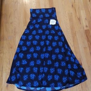 Lularoe maxi - black and blue floral - XS